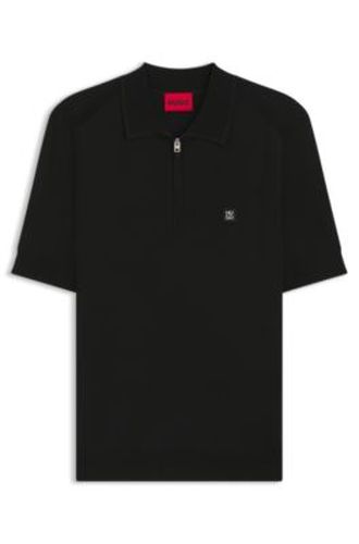 Polo en maille à encolure zippée - HUGO - Modalova