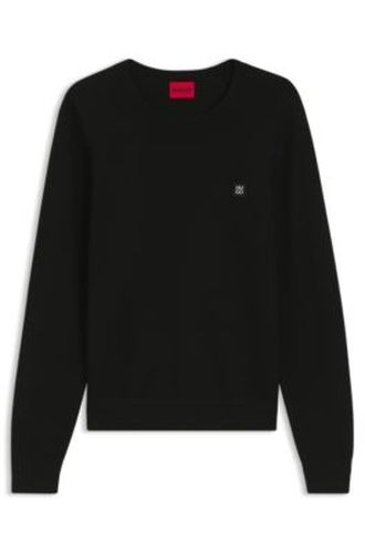 Pull en piqué avec logo revisité métallique - HUGO - Modalova