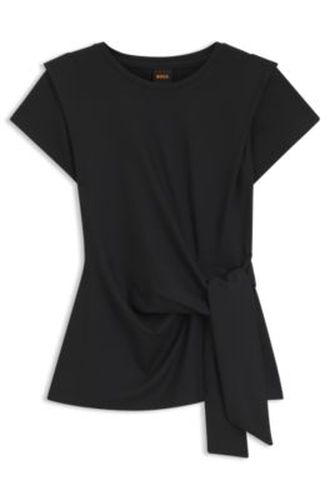 T-shirt ajusté avec détail noué à la taille - Boss - Modalova