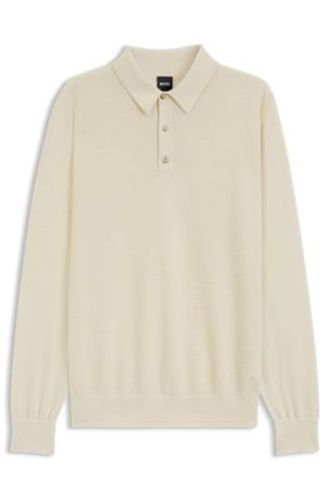 Polo en maille de laine mélangée avec différentes structures - Boss - Modalova