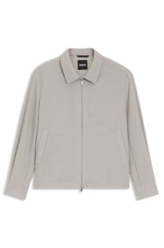 Veste Relaxed zippée en laine vierge à motif - Boss - Modalova