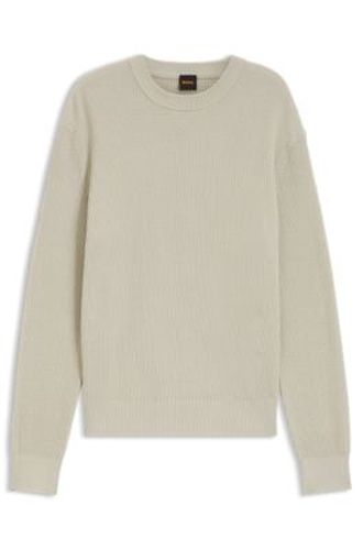 Pull en maille côtelée en coton mélangé - Boss - Modalova
