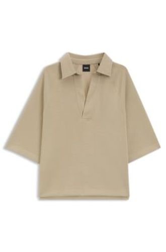 Sweat Loose à col polo en jersey scuba - Boss - Modalova