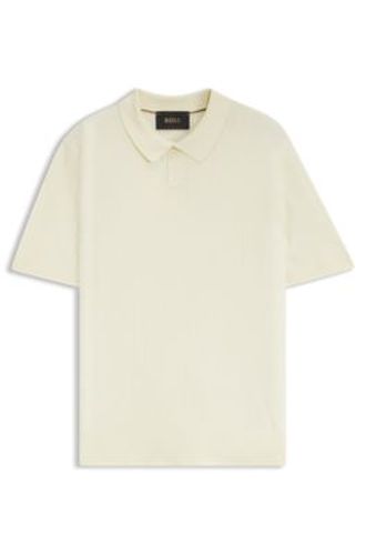 Polo en maille de soie à la structure côtelée - Boss - Modalova