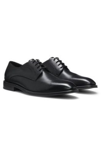 Derbies en cuir confectionnées en Italie à bout droit - Boss - Modalova