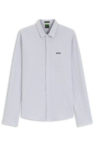 Chemise Regular en jersey de coton avec logo thermocollé - Boss - Modalova