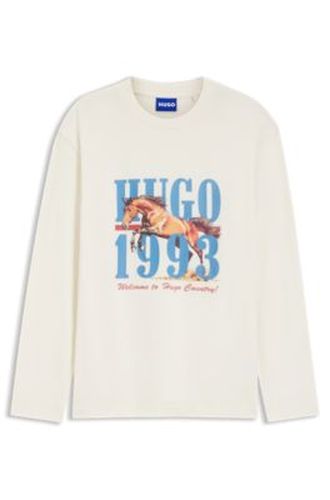 T-shirt en jersey de coton à imprimé graphique - HUGO - Modalova