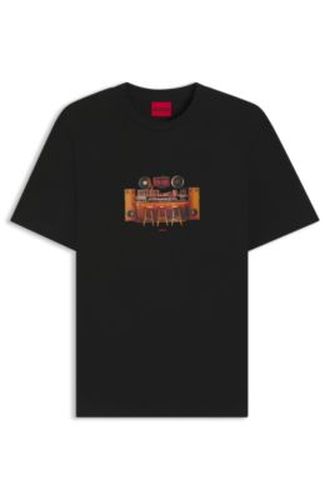 T-shirt en jersey de coton à imprimé artistique - HUGO - Modalova