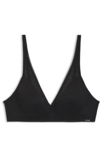 Brassière en dentelle ultra-douce avec plaque en or - Boss - Modalova