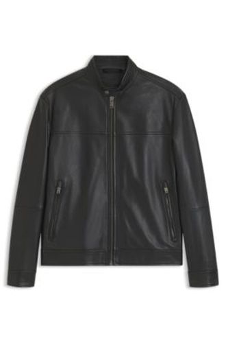 Veste en cuir Slim avec détails de motard - Boss - Modalova
