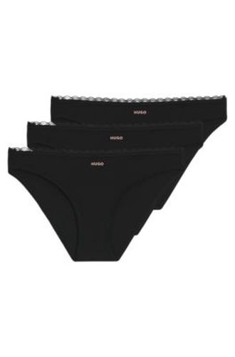 Lot de trois slips avec dentelle - HUGO - Modalova
