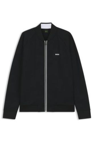 Sweat zippé en jacquard triangle à logo caoutchouté - Boss - Modalova