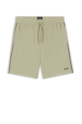Short de pyjama en coton stretch avec finitions à rayures emblématiques - Boss - Modalova