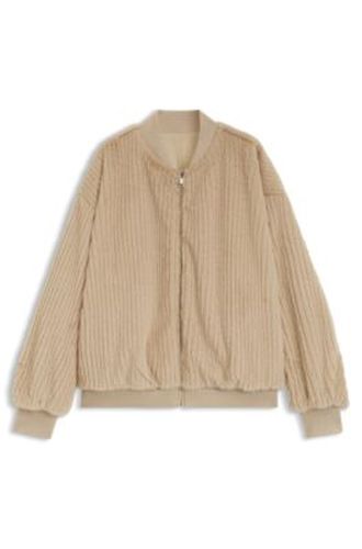 Veste Relaxed réversible en satin et en fourrure synthétique - Boss - Modalova