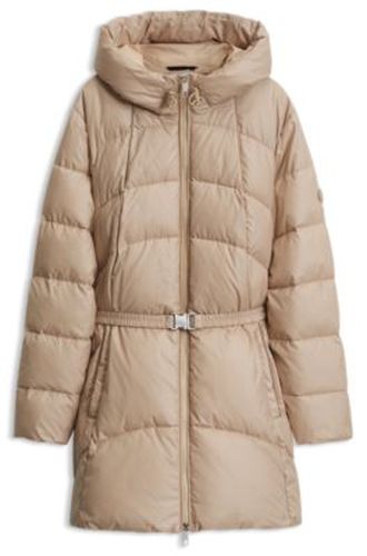 Veste longueur genou à capuche avec ceinture amovible - Boss - Modalova