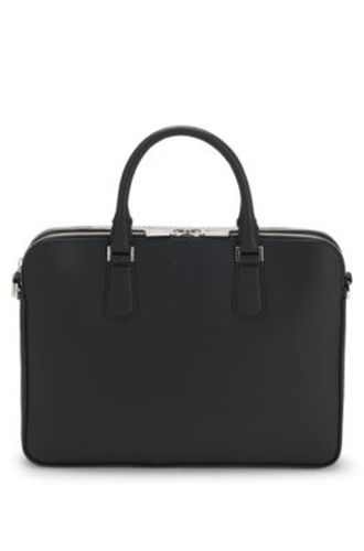 Porte-documents en cuir en relief avec finitions en métal argenté - Boss - Modalova