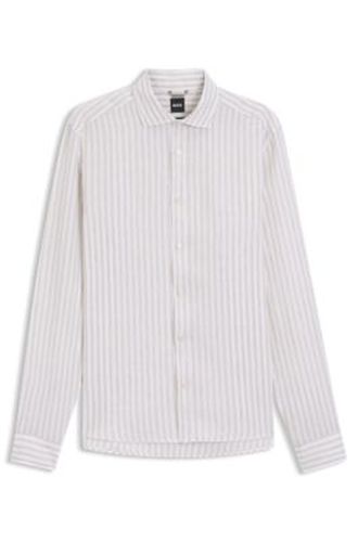 Chemise Regular en lin à rayures - Boss - Modalova