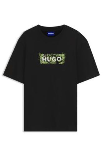 T-shirt en coton à logo artistique brodé - HUGO - Modalova