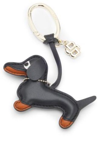 Porte-clés en cuir en forme de teckel avec breloque monogramme Double B - Boss - Modalova