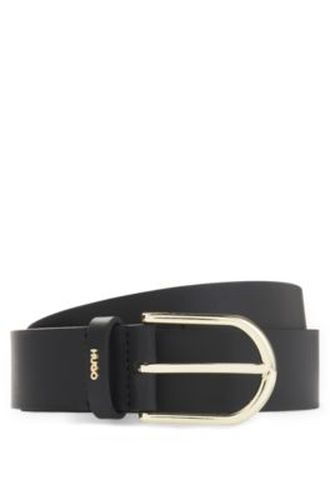 Ceinture en cuir avec bouclerie dorée - HUGO - Modalova