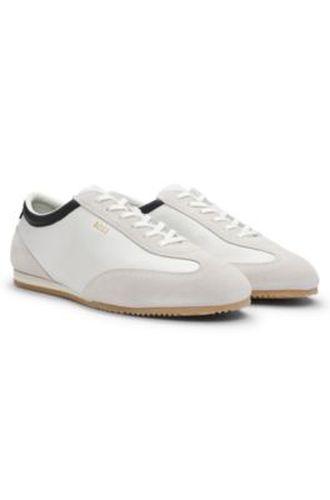 Baskets en cuir avec finitions en cuir suédé - Boss - Modalova