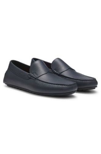 Mocassins en cuir foulonné avec semelle à picots - Boss - Modalova
