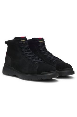 Bottines en cuir suédé avec finitions en cuir - HUGO - Modalova