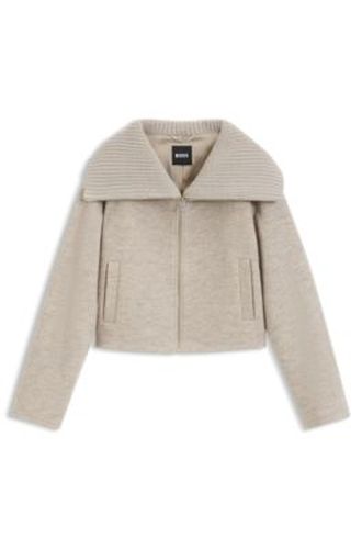Veste zippée en laine vierge - Boss - Modalova