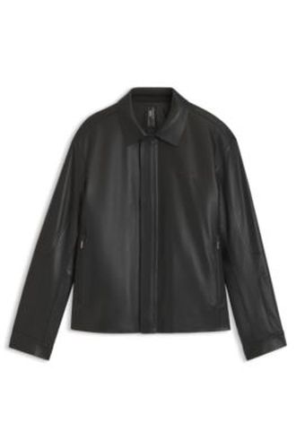 Porsche x veste en cuir avec fermoir magnétique dissimulé - Boss - Modalova