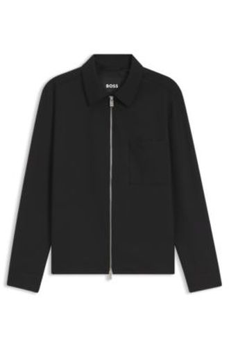 Veste zippée en laine vierge - Boss - Modalova