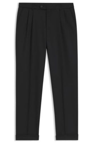 Pantalon à double pinces en laine vierge - Boss - Modalova
