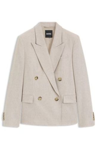 Blazer Regular croisé en flanelle chinée - Boss - Modalova