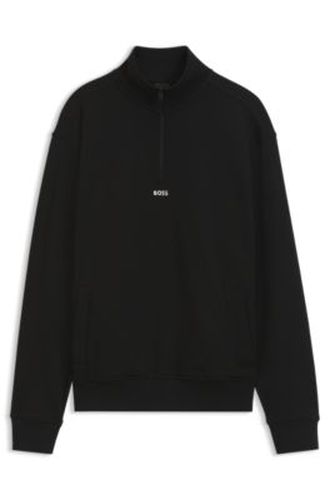 Sweat en molleton de coton à fermeture éclair courte - Boss - Modalova