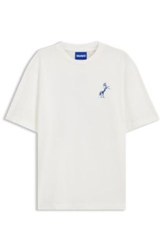 T-shirt à col rond en coton avec imprimé du désert - HUGO - Modalova