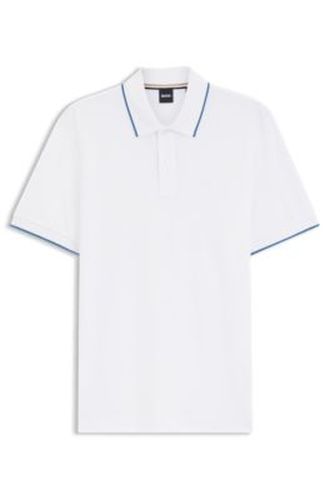 Polo en piqué de coton à logo brodé - Boss - Modalova