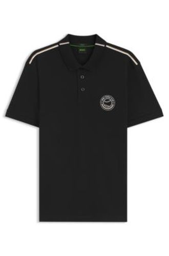 Polo en coton stretch avec logo inspiré du tennis - Boss - Modalova