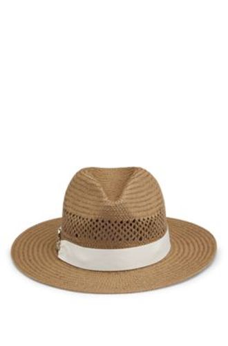 Chapeau Panama en raphia avec monogramme Double B - Boss - Modalova