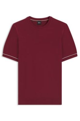 T-shirt en maille en coton mélangé à rayures horizontales - Boss - Modalova