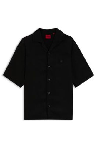 Chemise Oversize avec finitions à logo revisité - HUGO - Modalova