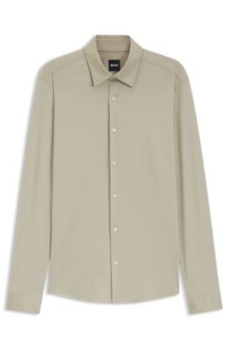 Chemise Slim Fit en tissu stretch performant structuré - Boss - Modalova