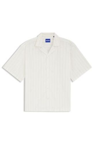 Chemise coupe décontractée en popeline de coton imprimée - HUGO - Modalova