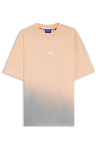 T-shirt en jersey de coton à logo teint par immersion - HUGO - Modalova