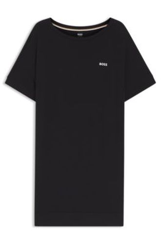 Robe de nuit en jersey stretch à logo imprimé - Boss - Modalova