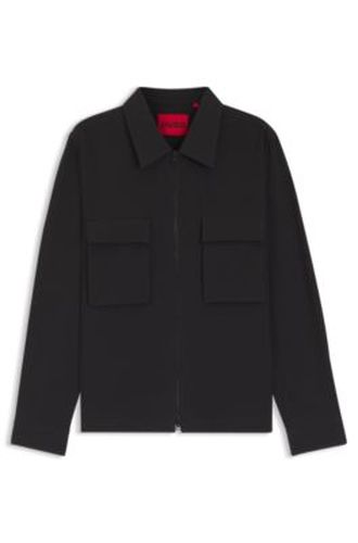 Chemise Oversize en seersucker de coton stretch - HUGO - Modalova