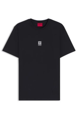 T-shirt en jersey de coton à logo artistique brodé - HUGO - Modalova