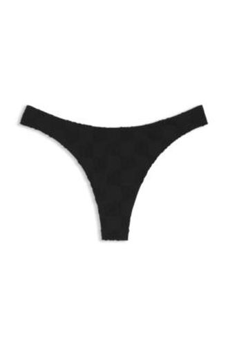 Bas de bikini brésilien en tissu éponge stretch avec logos empilés - HUGO - Modalova