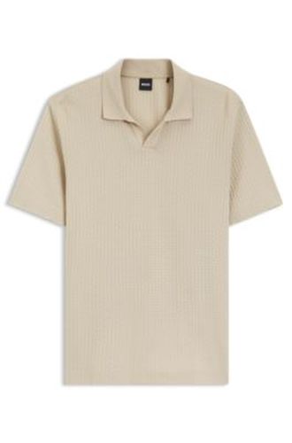 Polo à col Johnny en coton jacquard - Boss - Modalova