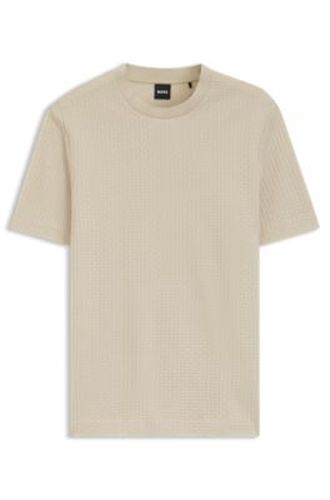 T-shirt en coton à motif jacquard - Boss - Modalova