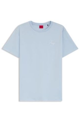 T-shirt en jersey de coton avec logo manuscrit brodé - HUGO - Modalova