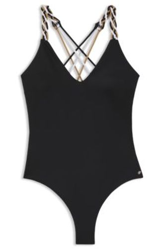 Maillot de bain avec bretelles tressées à rayures emblématiques - Boss - Modalova